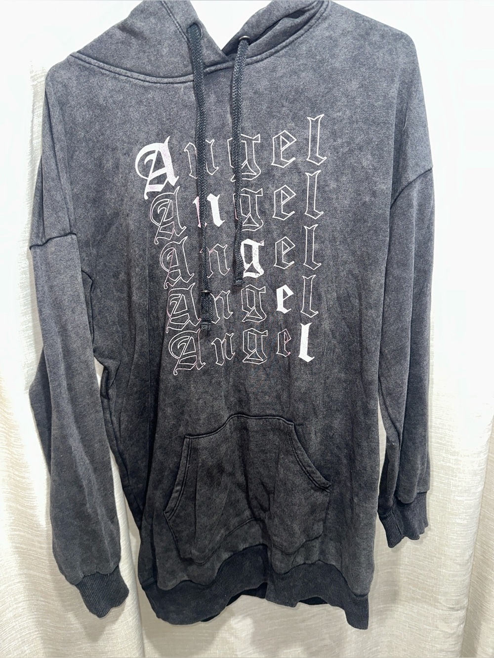 Charcoal 'Angel' Graphic Hoodie Sweatshirt